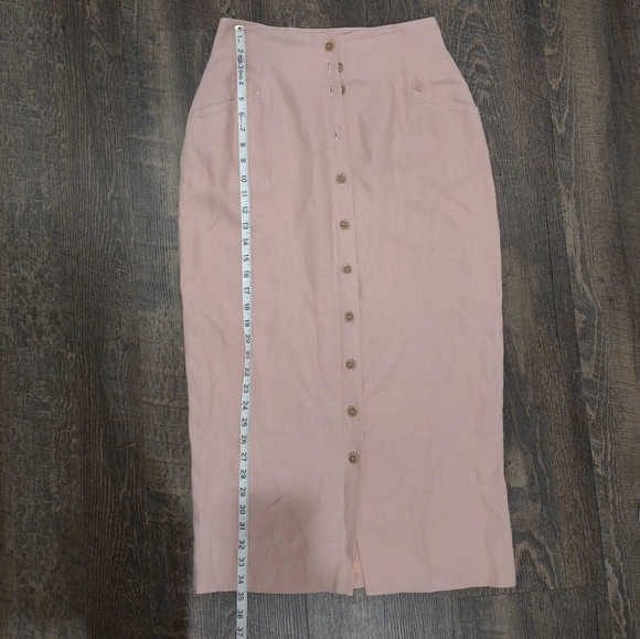 Country Shop vintage button up skirt, blush pink - Size 4 - Picture 8 of 10
